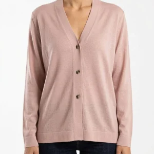 Cardigan AgoeFilo Via San Giorgio Rosa Empolvado