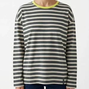 Camiseta Ecoalf Bergami Rayas Verde Petroleo