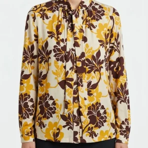 Camisa Justmine Lazo Flores Mostaza