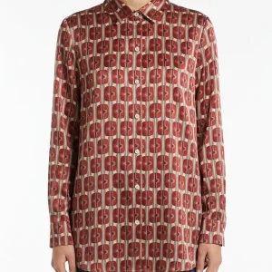 Camisa Monika Varga Estampado Granate
