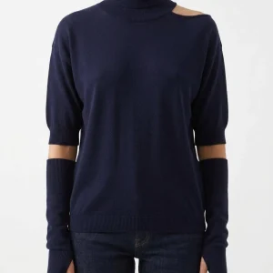 Jersey Floor Cuello Cisne Azul Marino