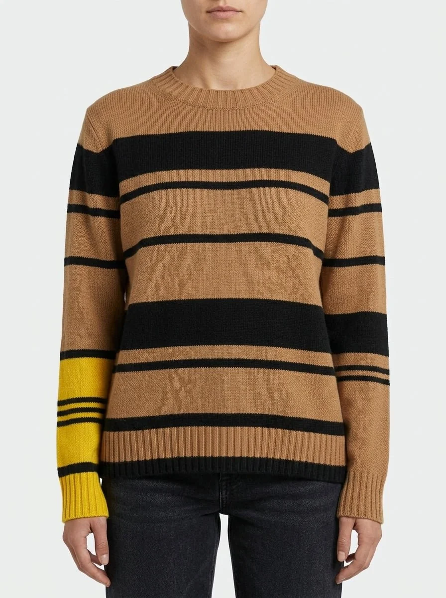 Jersey Floor Rayas Bicolor Camel - Imagen 2