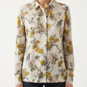 Camisa Rosso 35 Estampado Flores Crudo