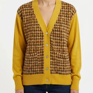 Cardigan In Bed With You Pied De Poule  Mostaza