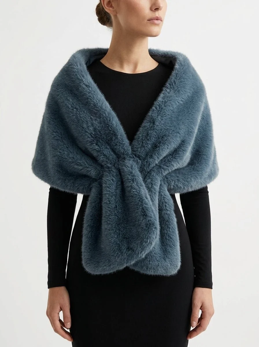 Estola Betta Corradi Mink Denim - Imagen 2