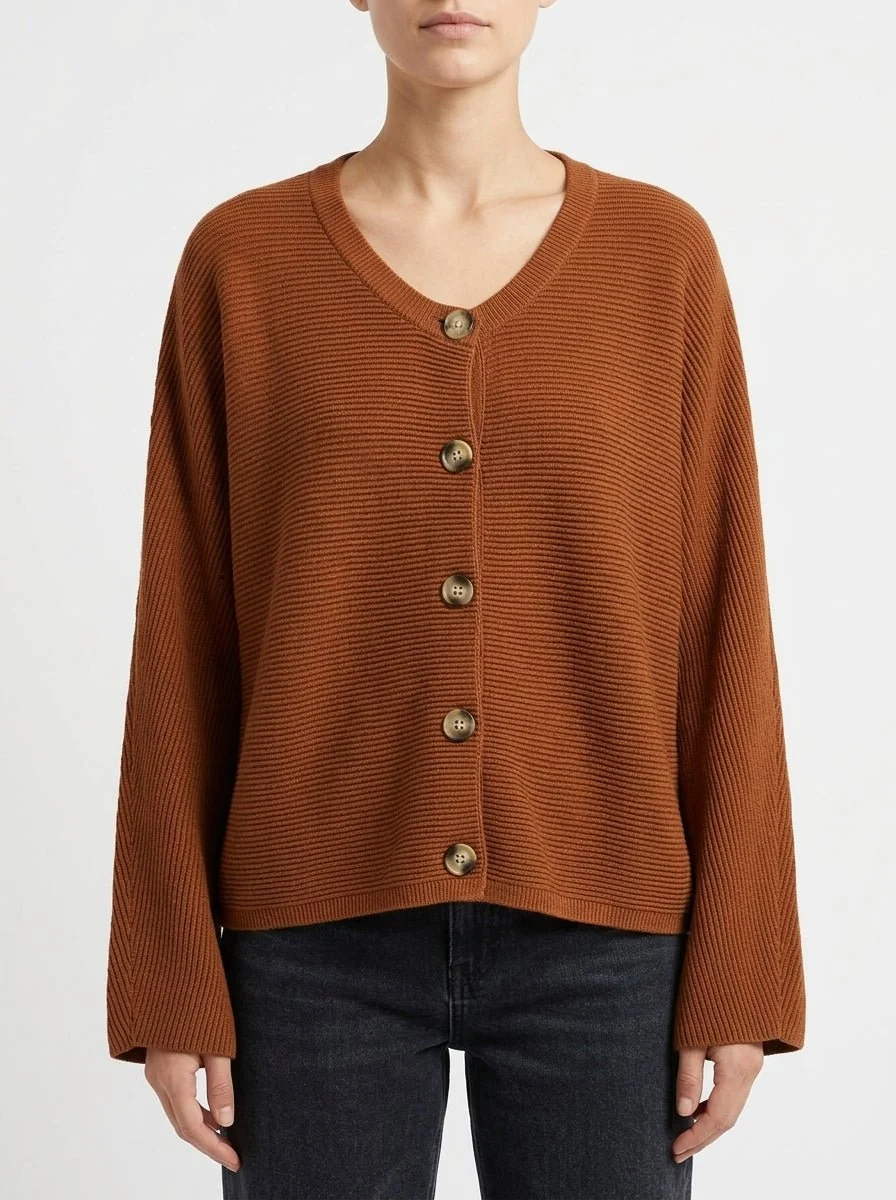 Cardigan Paisie Corto Marrón - Imagen 2