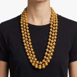Collar  Il Baco Da Seta Bolas Seda Ámbar 12.2