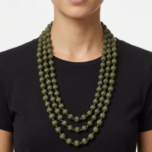 Collar il Baco Da Seta Bolas seda Kaki 6.7