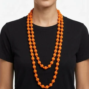 Collar Il Baco Da Seta Bolas Seda Naranja Fluor 9.2