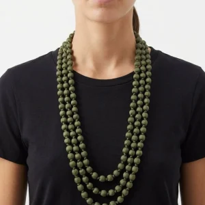 Collar il Baco Da Seta Bolas seda Oliva 6.8