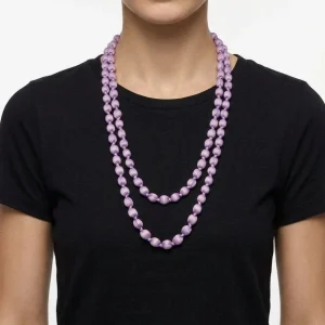 Collar Il Baco Da Seta Bolas Seda Malva