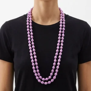 Collar  Il Baco Da Seta Bolas Seda Orquidea 14.1