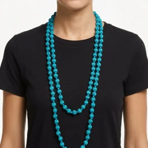Collar Il Baco Da Seta Bolas Seda Turquesa