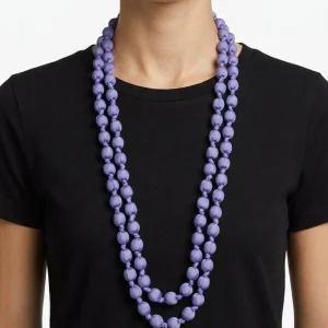 Collar  Il Baco Da Seta Bolas Seda Lavanda