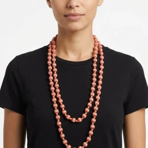 Collar Il Baco Da Seta Bolas Seda Rosa Viejo 11.0