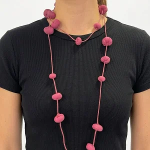 Collar Il Baco Da Seta Bolas De Seda Cocoon Berenjena