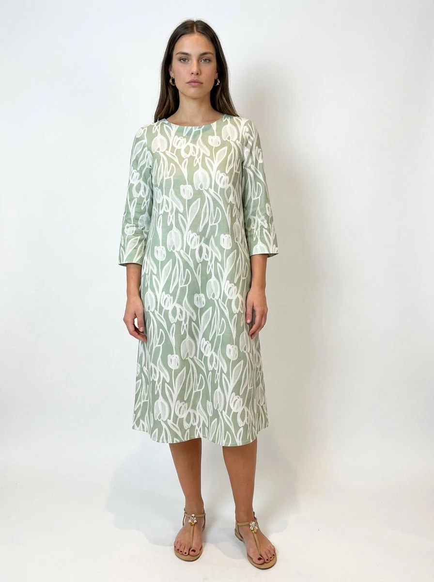 Vestido Whyci Milano Estampado Tulipanes - Imagen 5