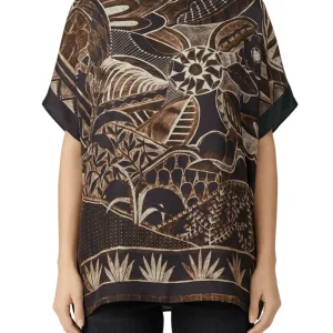 Blusa Barbieri Estampado Flores Azul