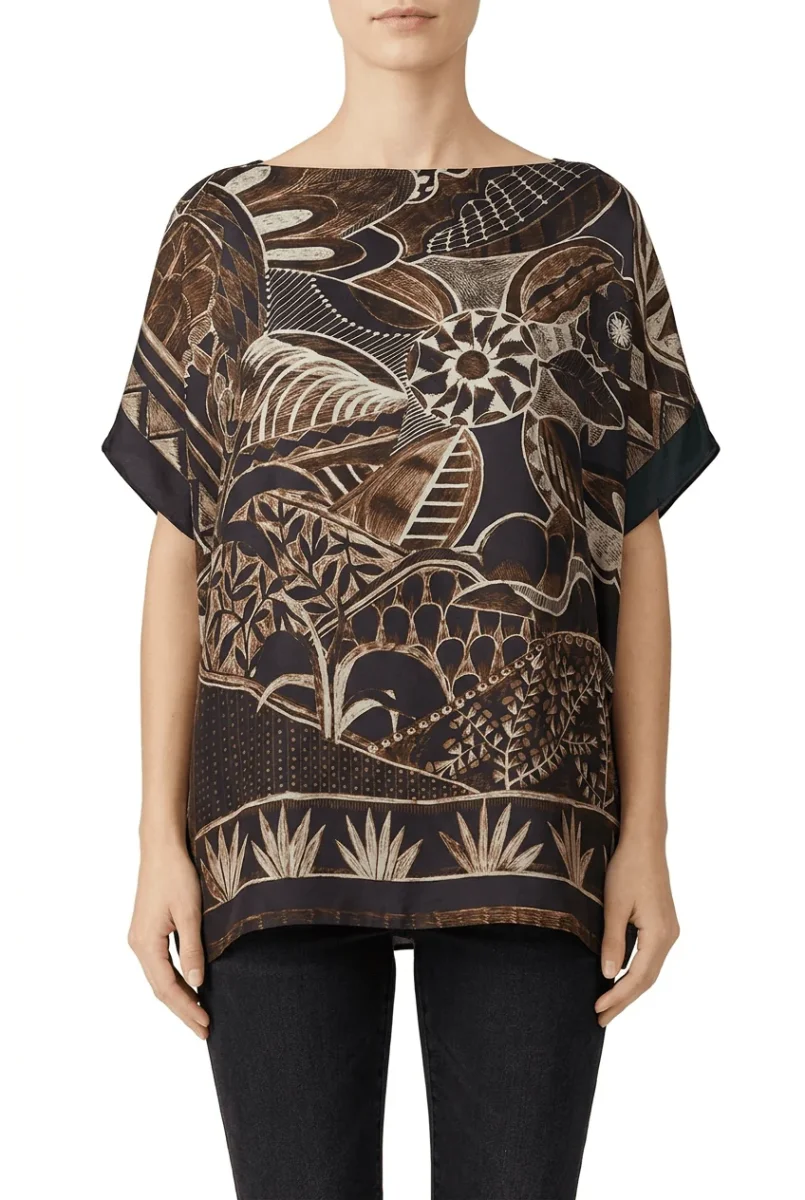 Blusa Barbieri Estampado Flores Azul