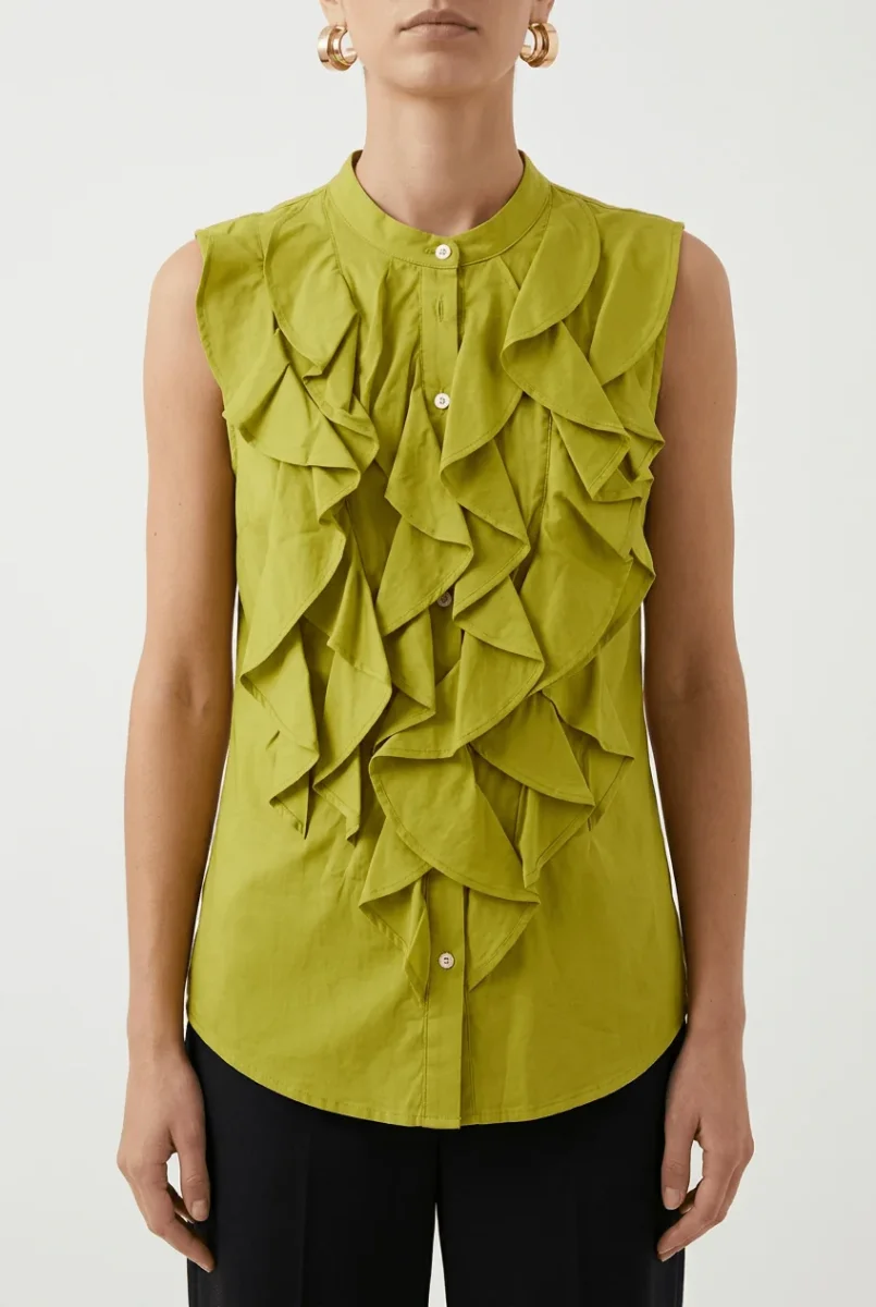 Top Camicetta Snob Volantes Aceite - Imagen 2