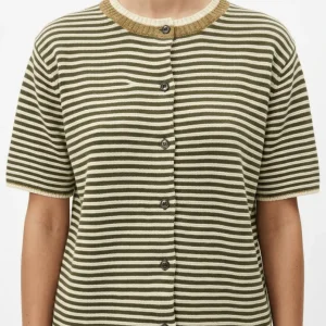 Cardigan Floor Punto Rayas Verde