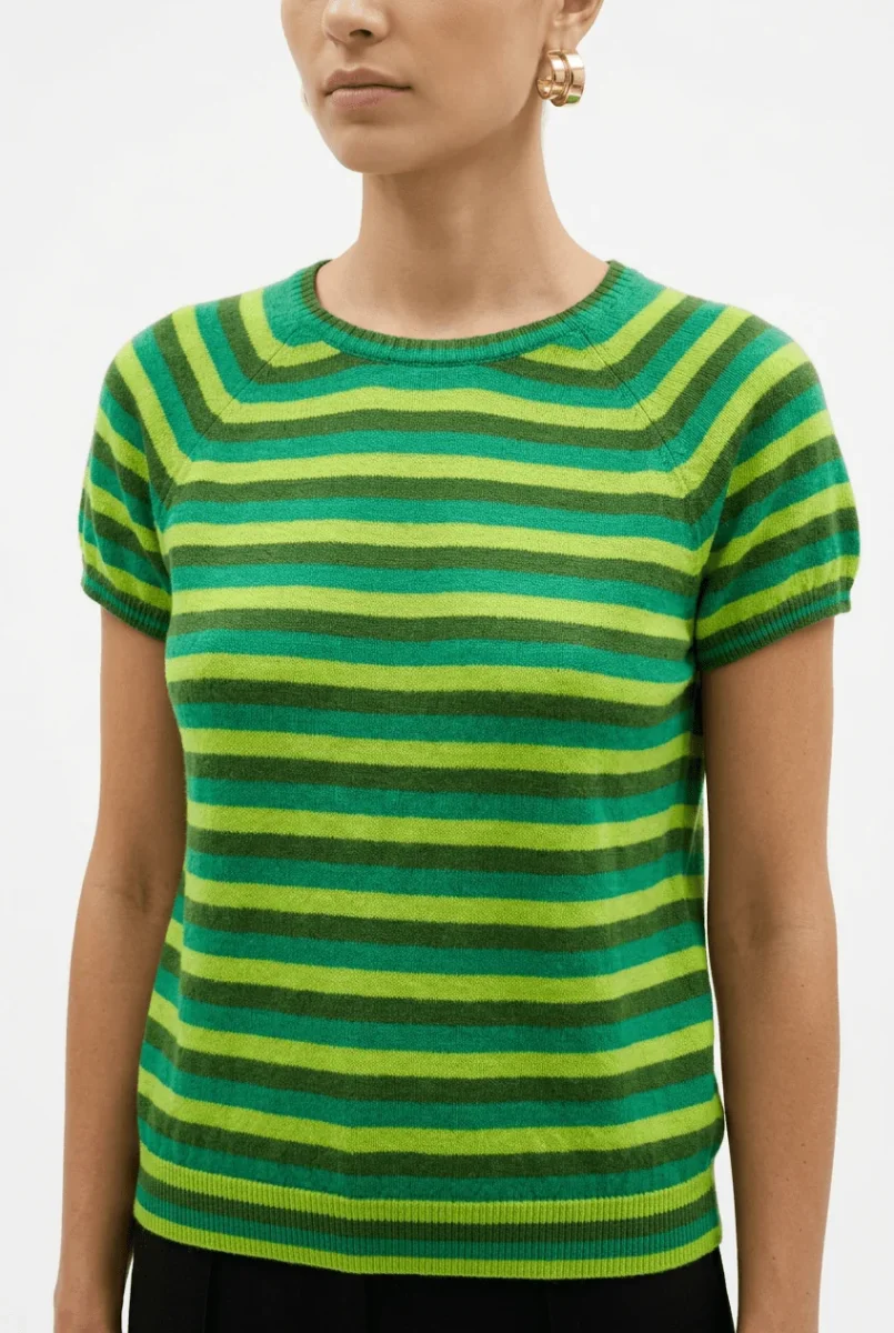 Jersey Flor Rayas Lurex Lima - Imagen 2