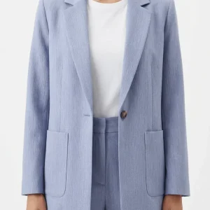 Blazer Adele Ancha 3 Bolsillos Rayas