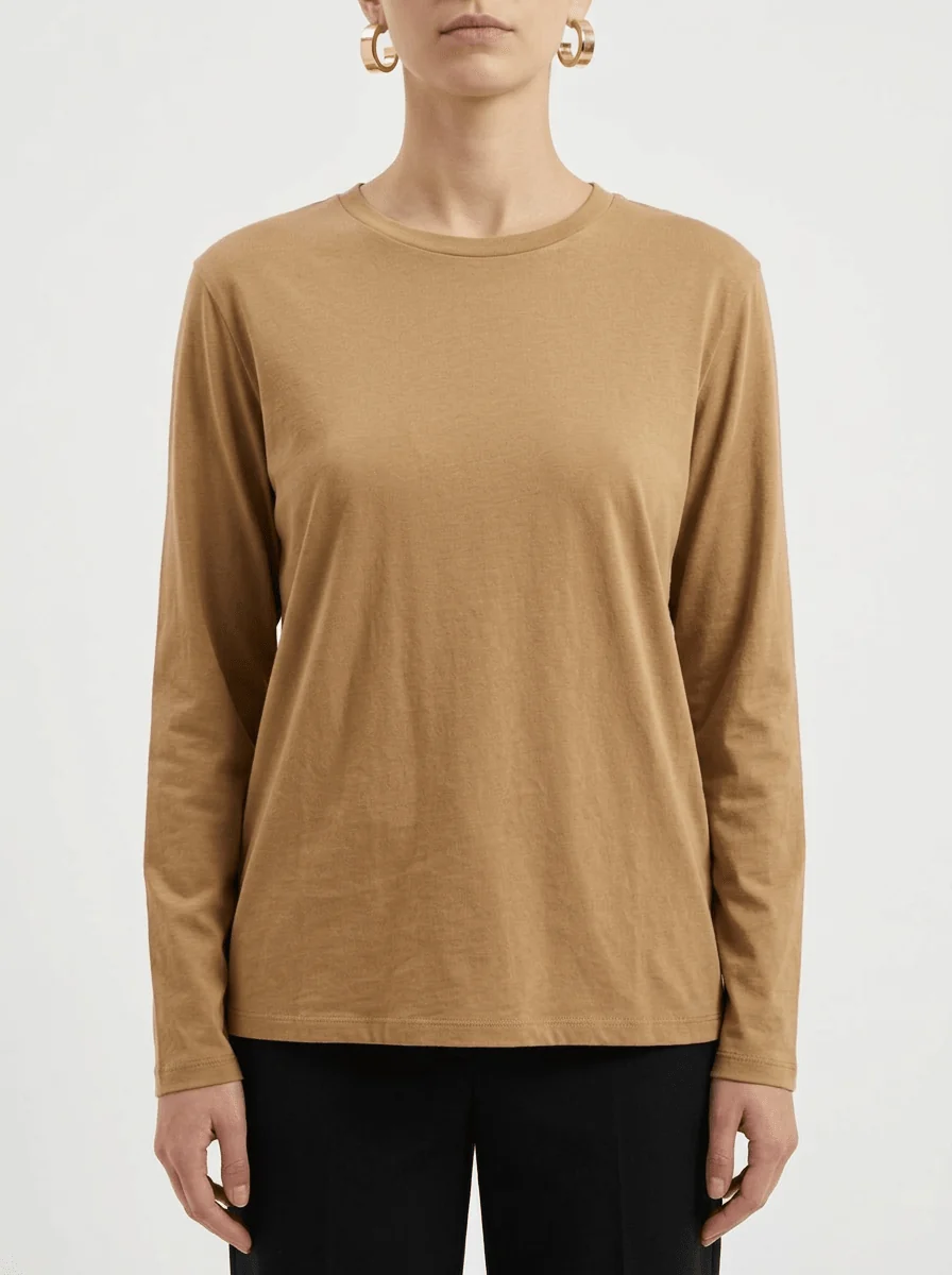 Camiseta Shirt C-Zero Cuello Redondo Camel - Imagen 2