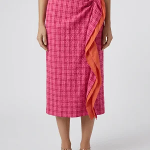 Falda Niu Portafoglio Estampado Cuadros Rosa