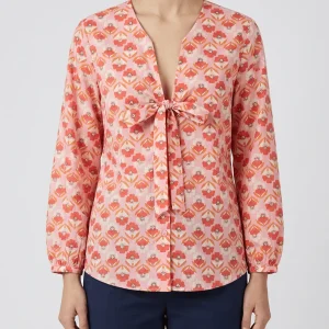 Blusa Monika Varga Lazo Flores Rosa