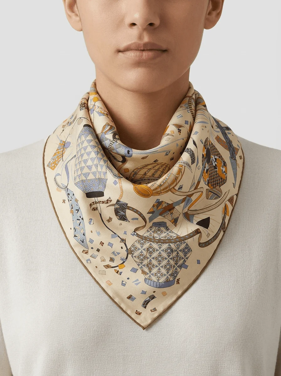 Foulard Maison Fanli Linternas Azul