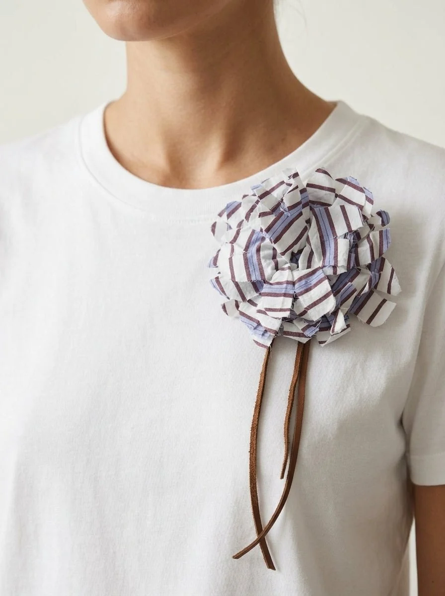 Broche Diega Florito Rayas Azul