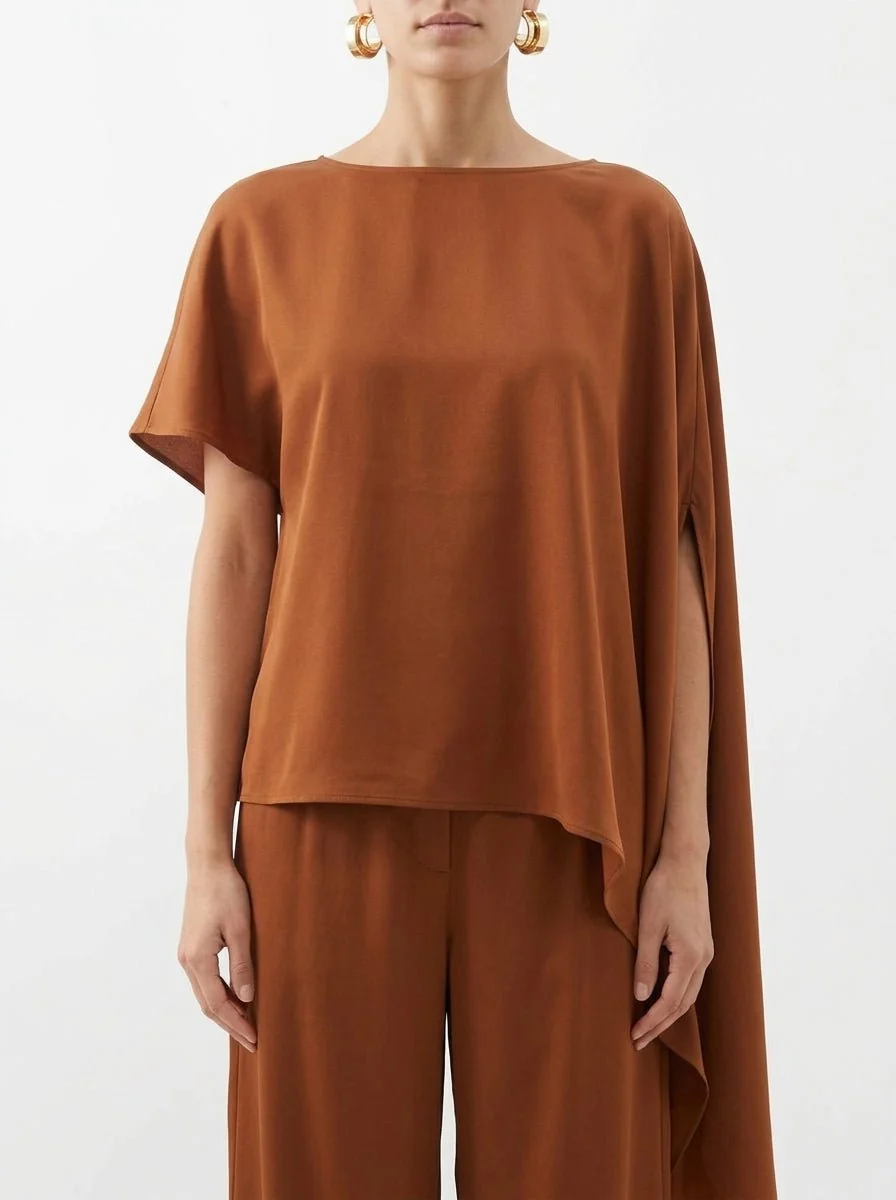 Camisa Poncho Sissi Otto Style Camel - Imagen 5