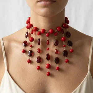 Collar Fabrizio Marcantelli Chandelier Rojo