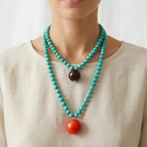 Collar Fabrizio Marcantelli Bolitas y 2 Bolas Grande Agua