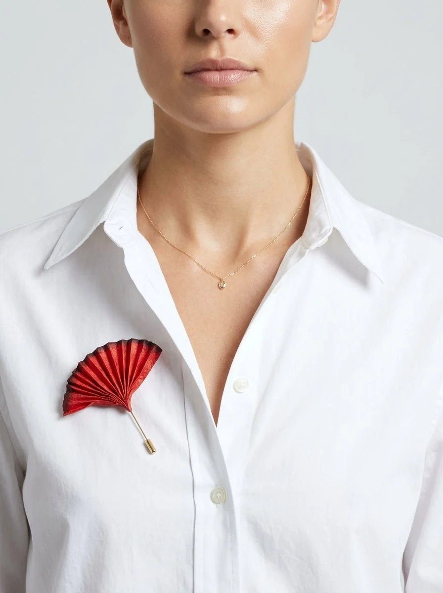 Broche Ana Hagopian Pai Pai Rojo