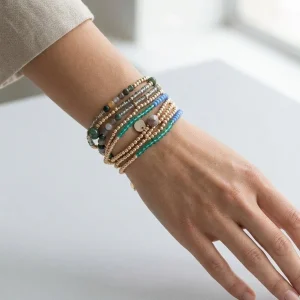 Pulsera Il Baco Da Seta Vueltas Bolitas Verde