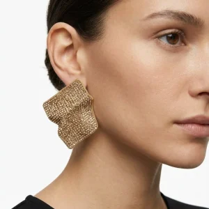 Pendientes Il Baco Da Seta Rombo Brillantes Dorado