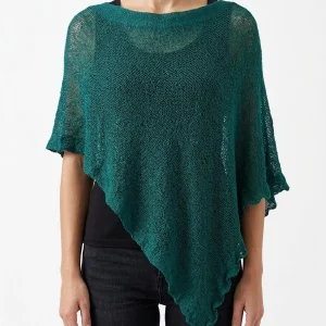 Poncho Il Baco Da Seta Verde Petróleo