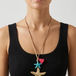 Collar Largo Estrellas de Mar Aqua