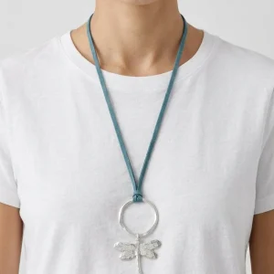 Collar Libelula Plata Turquesa