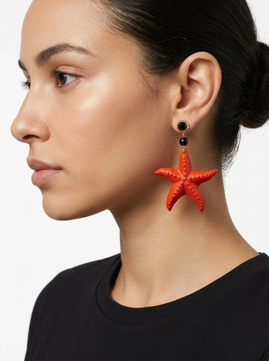 Pendientes Fabrizio Marcantelli Estrella Marina Coral - Imagen 3