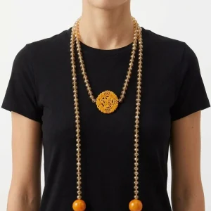 Collar Il Baco Da Seta Mandala Dorado