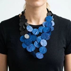 Collar Ana Hagopian Dot Neck Azul y Negro