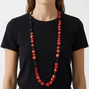 Collar Ana Hagopian Stones Long Rojo y Negro