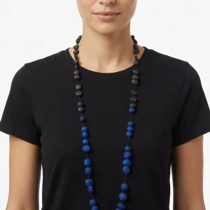 Collar Ana Hagopian Stones Long Negro y Azul
