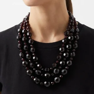 Collar Fabrizio Marcantelli Piedras 2 Tamaños Alternada Borgoña