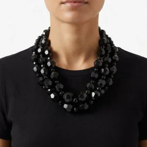 Collar Fabrizio Marcantelli Piedras 2 Tamaños Altenada Negro