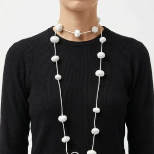 Collar Il Baco Da Seta Bolas De Seda Cocoon Blanco