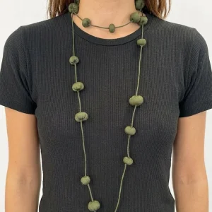 Collar Il Baco Da Seta Bolas De Seda Cocoon Caqui